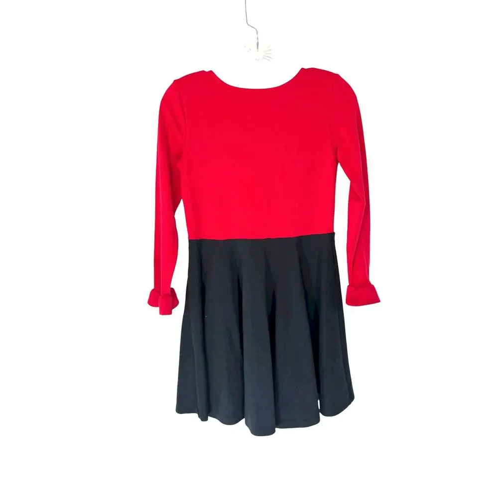 Polo Ralph Lauren Girl's Dress Black Red Holiday‎ Christmas Long Sleeve Large
